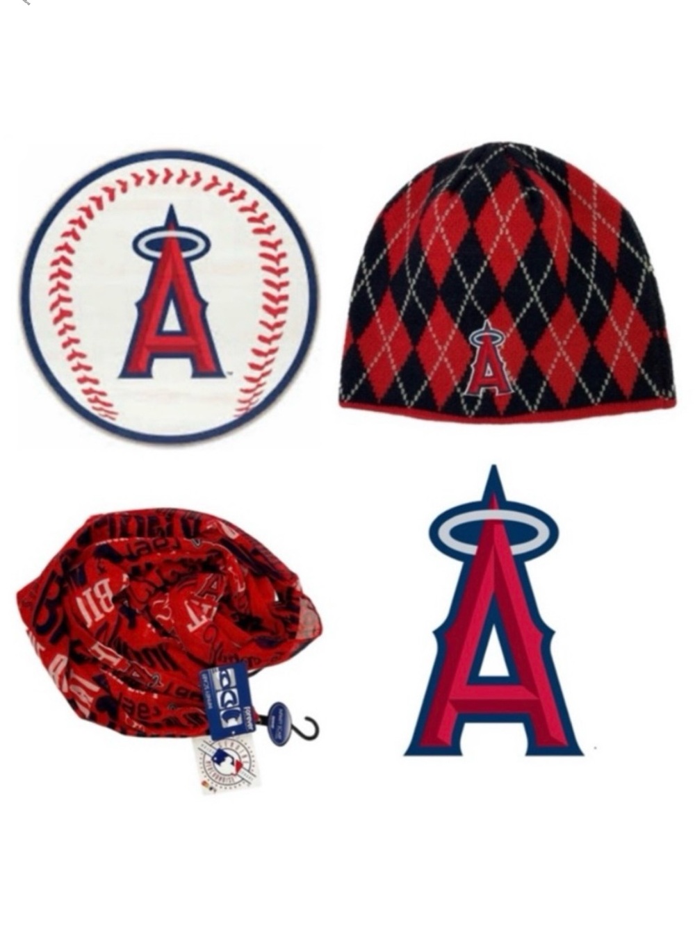 MLB Los Angeles Anaheim Angels Baseball Cacique Beanie Hat & Infinity Scarf